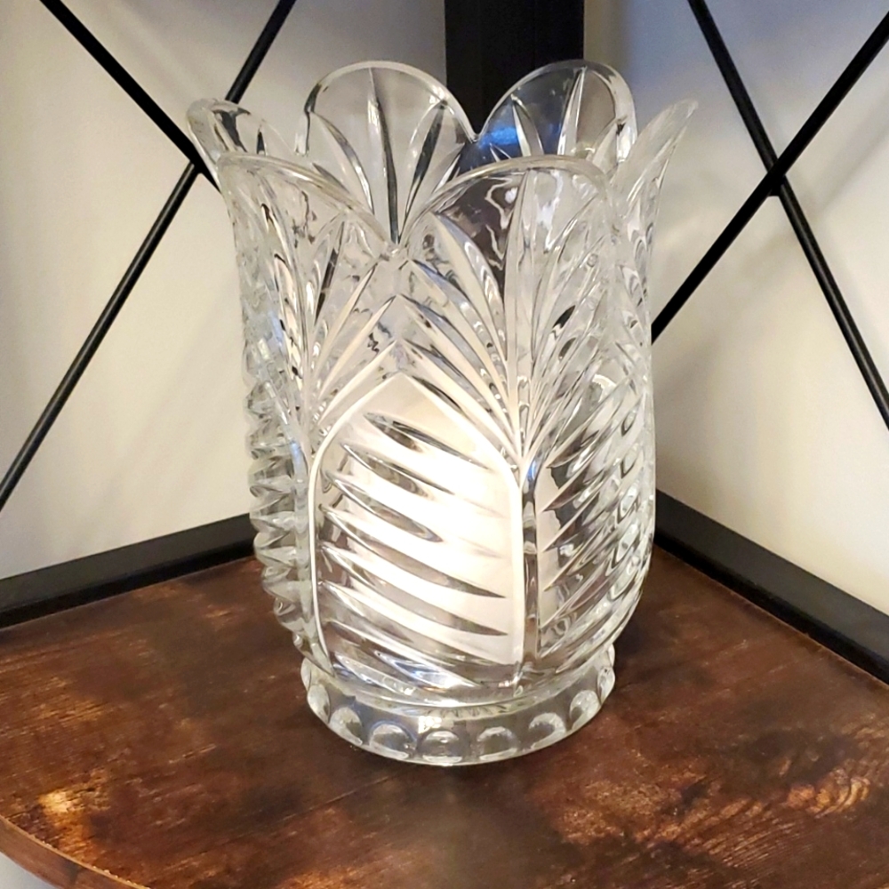 Glass Crystal Vase / Candle Holder